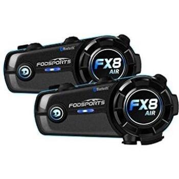 FODSPORTS Intercomunicador Casco Moto 5.0 Bluetooth Auriculares Intercomunicador Manos Libres con Navegación GPS por Voz,Hi-Fi Sonido Estéreo,Función FM,900mAh batería
