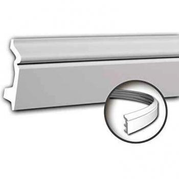 Zócalo Flexible de Estuco Profhome 153107F, Moldura Decorativa Clásica Atemporal Blanca 2 m