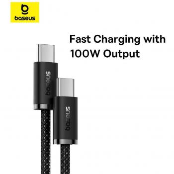 Cable de carga rápida Baseus Dynamic 3 Series USB-C a USB-C, 100 W, 2 m (blanco)