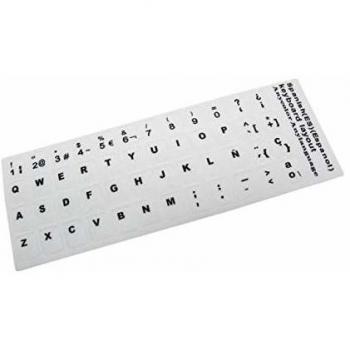 Portatilmovil® - Pegatinas Teclado Español, Pegatinas de Color Blanco con Letras Negras