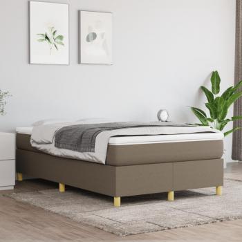 Cama box spring con colchón de tela gris taupe 120x200 cm Torora