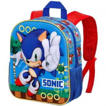 Mochila 3D Sonic the Hedgehog Faster Pequeña Azul Karactermania 31cm