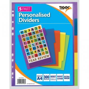Tiger A4 5 Part Extra Wide Presentation Dividers