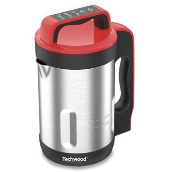 Batidora Calentadora Techwood TSM-1655 de Acero Inoxidable - 1,6 L, 1000 W, Función de Sopa y Compota - Roja