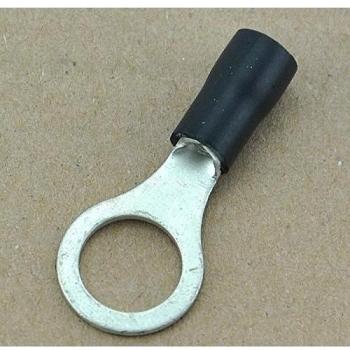 electronics-salon 100 x Crimp Conector de alambre, 14 ~ 12awg, 3/8, 37 a, Negro, Terminal de anillo, RV3.5 - 10