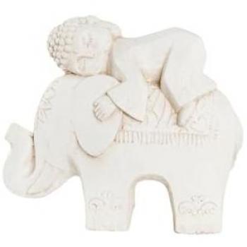Figura Decorativa DKD Home Decor Elefante Oriental Blanco 44 x 22 x 40 cm