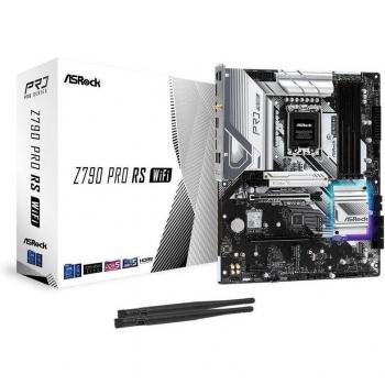 ASRock Z790 Pro RS WiFi ATX Motherboard for Intel LGA1700 CPUs with 4 DDR5 Slots, HDMI, DisplayPort, eDP, Wi-Fi 6E, 2.5G LAN, PCIe 5