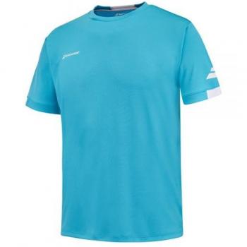 Camiseta Babolat Play Crew Azul Cian - Camiseta de manga corta para hombres, color turquesa, diseñada para pádel