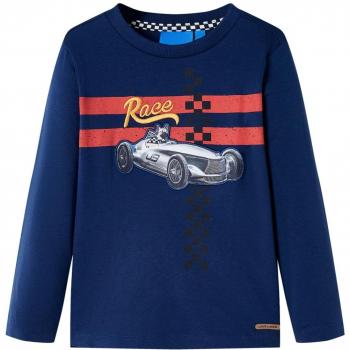 Camiseta para niños de manga larga azul marino 116