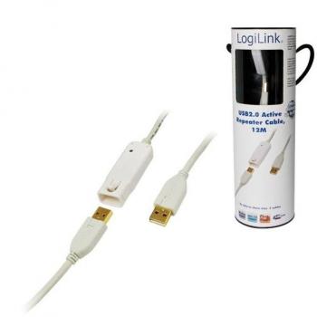 LogiLink - 12m USB 2.0 cable USB USB A Blanco