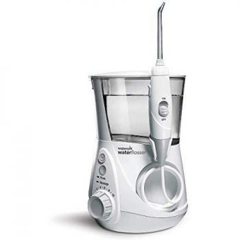 Waterpik Irrigador de Sobremesa con Agua a Presión y Sistema Avanzado de Control de Presión Mediante 10 Posiciones con 7 Boquillas, Eliminación de Placa Dental, Blanco