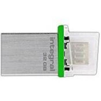 Integral 32GB Micro Fusion USB2.0 OTG Unidad Flash USB USB Type-A/Micro-USB 2.0 Negro, Plata - Memoria USB
