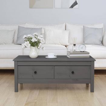 Mesa de centro de madera maciza de pino gris 100x50x40 cm VidaXL
