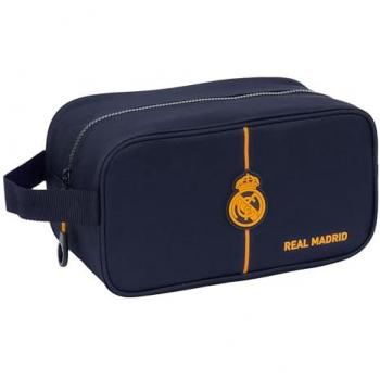 Zapatillero Mediano Real Madrid 2ª Equipación 24/25 - Resistente, Multiusos, Portatodo Deportivo, Garantía Safta 2024-2026, Color Azul Marino