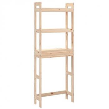 Estante de baño madera maciza de pino 63x26x171 cm Marrón