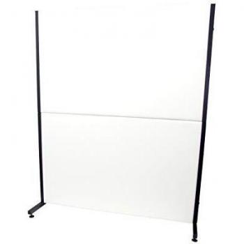 Biombo Separador para oficinas y centros de Trabajo, Desmontable y con Estructura de Color Negro - Tapizado en similpiel Color Blanco Piqueras Y Crespo Modelo Valdeganga