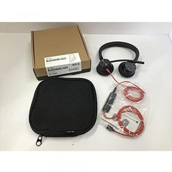 Plantronics, Blackwire 3325 USB-C, Poly, auricular con cable de dos oídos con micrófono de brazo, se conecta a PC o Mac mediante USB-C o a tablet o dispositivo móvil mediante un conector de 3.5 mm