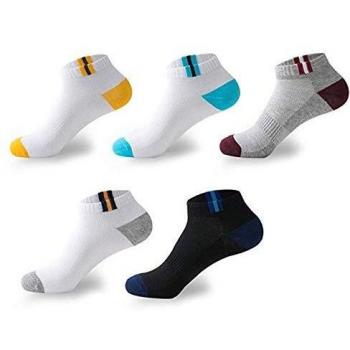BUDERMMY - 5 o 10 pares de calcetines deportivos unisex con talón y puntera reforzados, calcetines deportivos cortos de algodón para hombre y mujer