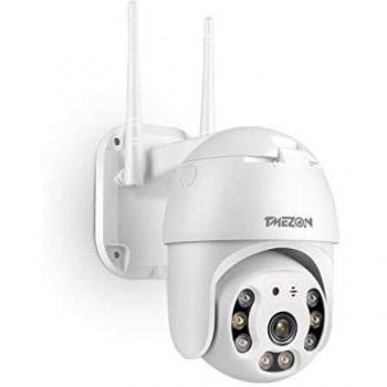 Cámara de Seguridad WiFi Exterior, TMEZON 1080P PTZ Camara Vigilancia Exterior, Cámara de Vigilancia, Audio de Dos Vías, Visión Nocturna 50M, Detección de Movimiento, Notificación de Alarma, IP65
