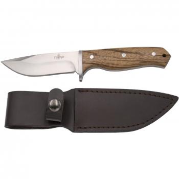 Cuchillo de Caza Third 16367ZW con Mango de Madera Zebrano y Funda de Piel