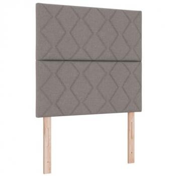 Cabecera LED Ajustable Taupe 100 cm Tela con Diseño de Bloques de Diamante