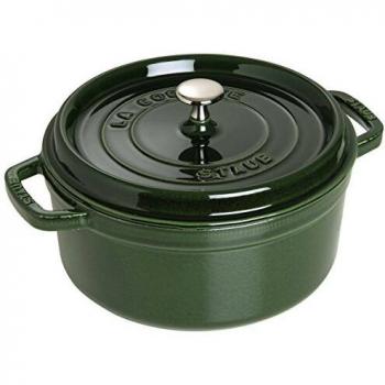 Staub Round Cast Iron Cocotte 24 cm, Basil Green