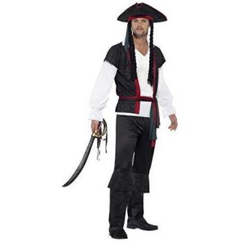 Disfraz de Capitán Pirata Negro para Hombre - Talla S