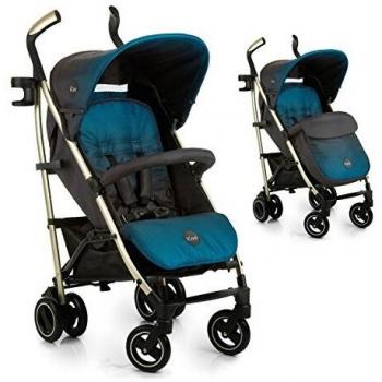 iCOO Pace - Silla de paseo de alta calidad, soporta hasta 25 kg con respaldo reclinable desde nacimiento, plegable y plano, ligero, chassis de aluminio, portavasos, cesta grande, azul