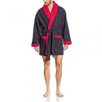 Hom K-Luxe Robe de chambre polaire courte-Traje de baño Hombre    gris
