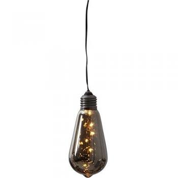 Lámpara Decorativa LED Vintage Glow con 5 LEDs Cálidos, Timer y Cristal Ahumado - 13cm x 6cm