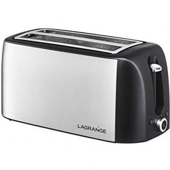 Tostadora Lagrange 519010 - 2 Ranuras Extra Largas, 1400 W, Acero Inoxidable y Negro