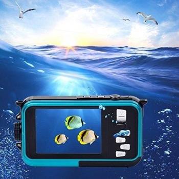 inkint 1,8 Pulgadas Pantalla TFT de 2,7 Pulgadas Trasera Resistente al Agua DIS Inteligente Anti-Vibración Cámara de Vídeo Digital FHD 1920x1080/HD 1280x720P/