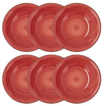 Juego de 6 Platos Hondos Vita Quid - Cerámica y Gres - Apto Microondas - Colores Naturales y Diseños Coordinados