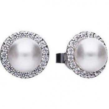 Diamonfire pendienes de plata con perla 6216891111