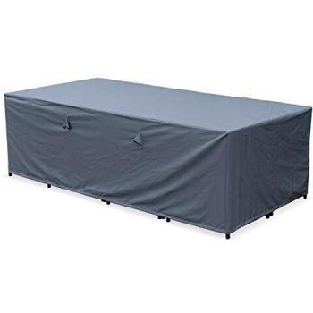 Funda protectora gris para mesa de jardín Cubo 12, Vabo 12 y Vasto 12, dimensiones 230x112x70 cm