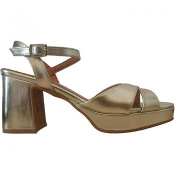 Sandalias de Mujer ITSE 2427 NAPA METAL PLATINO AMARILLO con acabado en napa metalizado, color platino amarillo