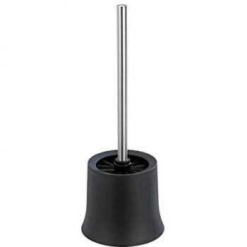 Escobilla de WC Básica Negra con Soporte, Polipropileno, 14x38 cm