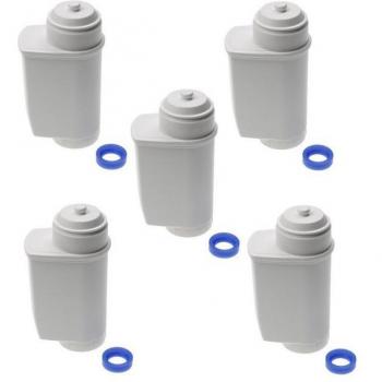Filtro de agua Vhbw 5x compatible con máquinas de café automáticas Siemens EQ. 3, 5, 6, 7, 8, 9 - Blanco