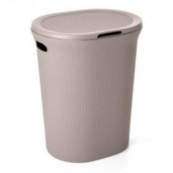 Tatay Cesto de Ropa Baobab, 40 L de Capacidad, de Polipropileno, Libre de BPA, con Tapa, Color Marrón