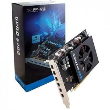 Sapphire GPro 6200 4 GB GDDR5 PCI-E Eyefinity 6 Edition 1 de seguridad Active Fan w/pelota de Bearing 50 W 2 x MDP to SL de DVI Passive Cable Brown Box