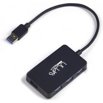 Sveon SCT038 Hub USB 3.0 de 4 Puertos, 5000 Mbit/s, Color Negro