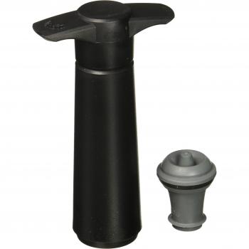 Vacu Vin 09814606 Bomba de Vacío con 2 Tapones, Color Negro, Pack de 1 Unidad