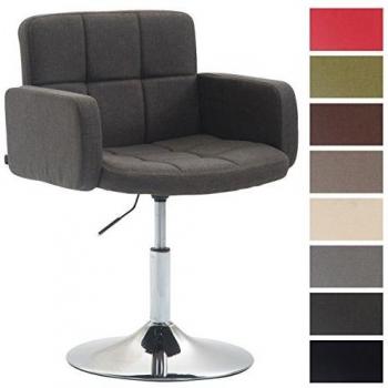 Silla Lounge Los Angeles en Tela Gris Oscuro - Butaca Giratoria y Regulable en Altura con Accuadoirs Rembourrados