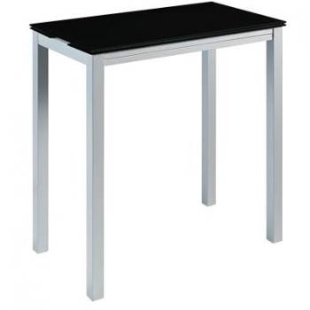 Mesa de Cocina Extensible en Cristal Templado Negro - Modelo Londres - 95 x 55/95 x 95 cm - Marca Momma Home