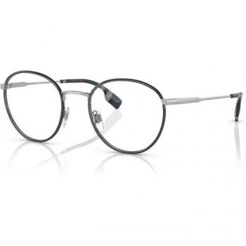 Burberry Hugo 0BE1373 1005 51 Silver/Blue Round Men's Sunglasses