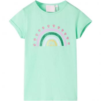 Camiseta infantil verde brillante 92
