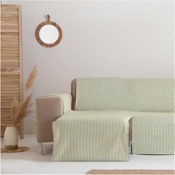 GAMUSI - Funda cubre sofá chaise longue izquierdo Alicante rayas verde