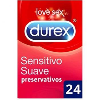 Durex Sensitivo Suave Preservativos Finos y Extralubricados 24 Unidades