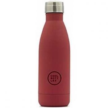 Cool Bottles - Botella de Agua de Acero Inoxidable - 350 ml - Vivid Red - 23,5 x 7 cm - Botella Térmica Hermética - Bebidas Frías 24 Horas y Calientes 12 Horas - Doble Pared - Libre de BPA