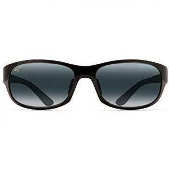 Maui Jim Twin Falls Rectangular Polarized Sunglasses for Men - Black, 63mm